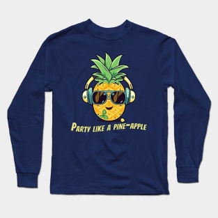 Pineapple Surfing on Vinyl Record T-Shirt Design for Music and Summer Lovers Long Sleeve T-Shirt